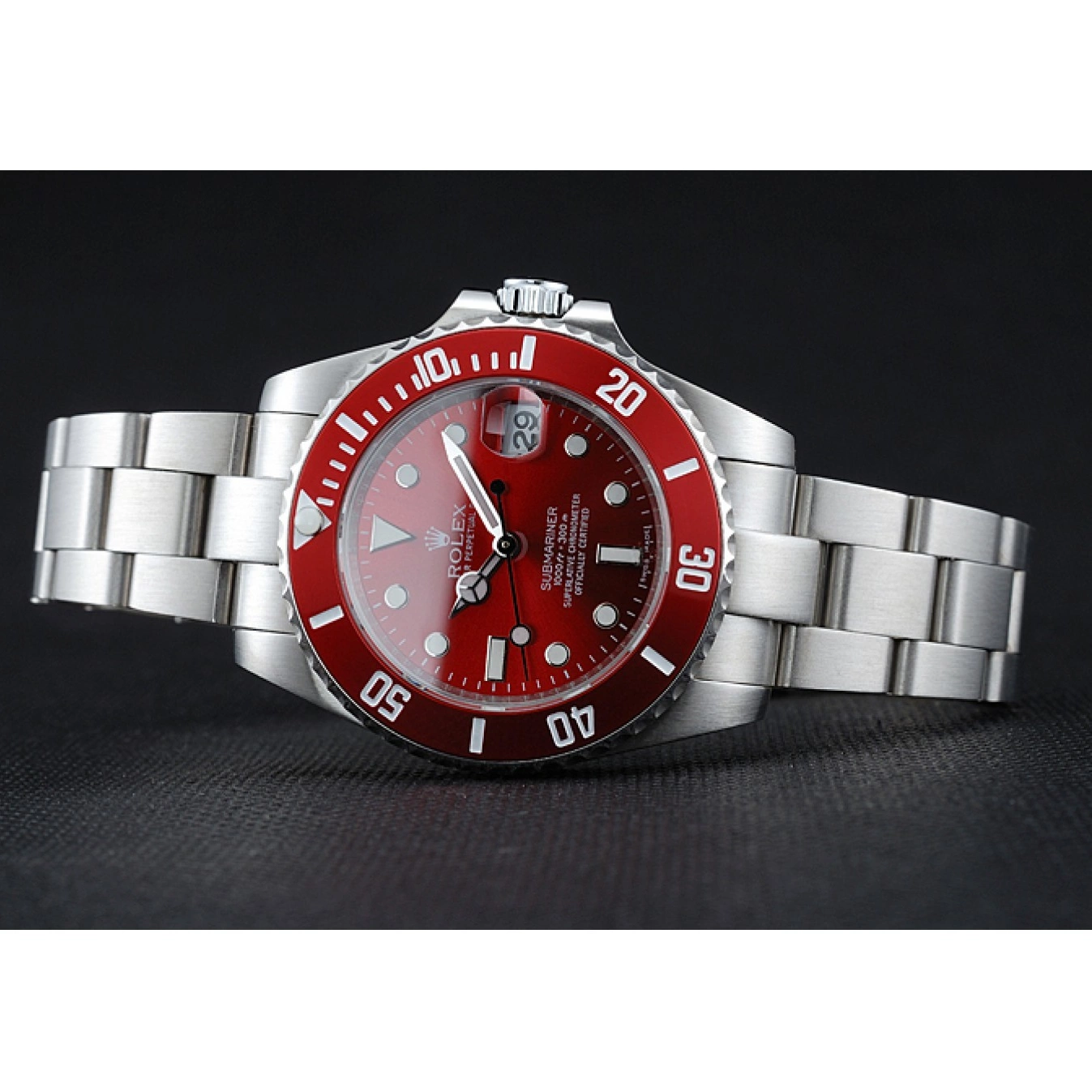 Aaa fake watches Rolex Stainless Red Bracelet Dial Steel 1454154 Submariner 0725